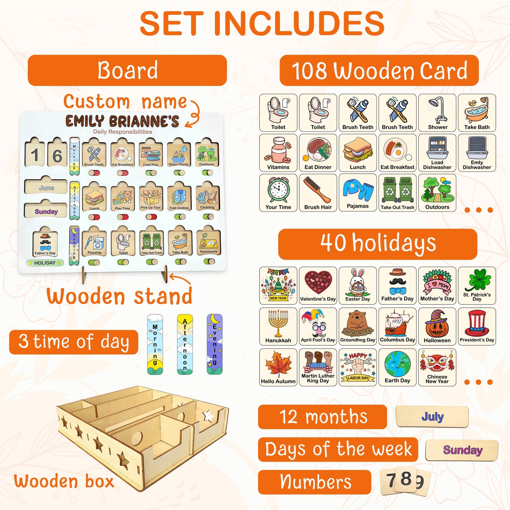 Montessori Kids Chore Chart: Daily Visual Schedule, Homeschool Planner