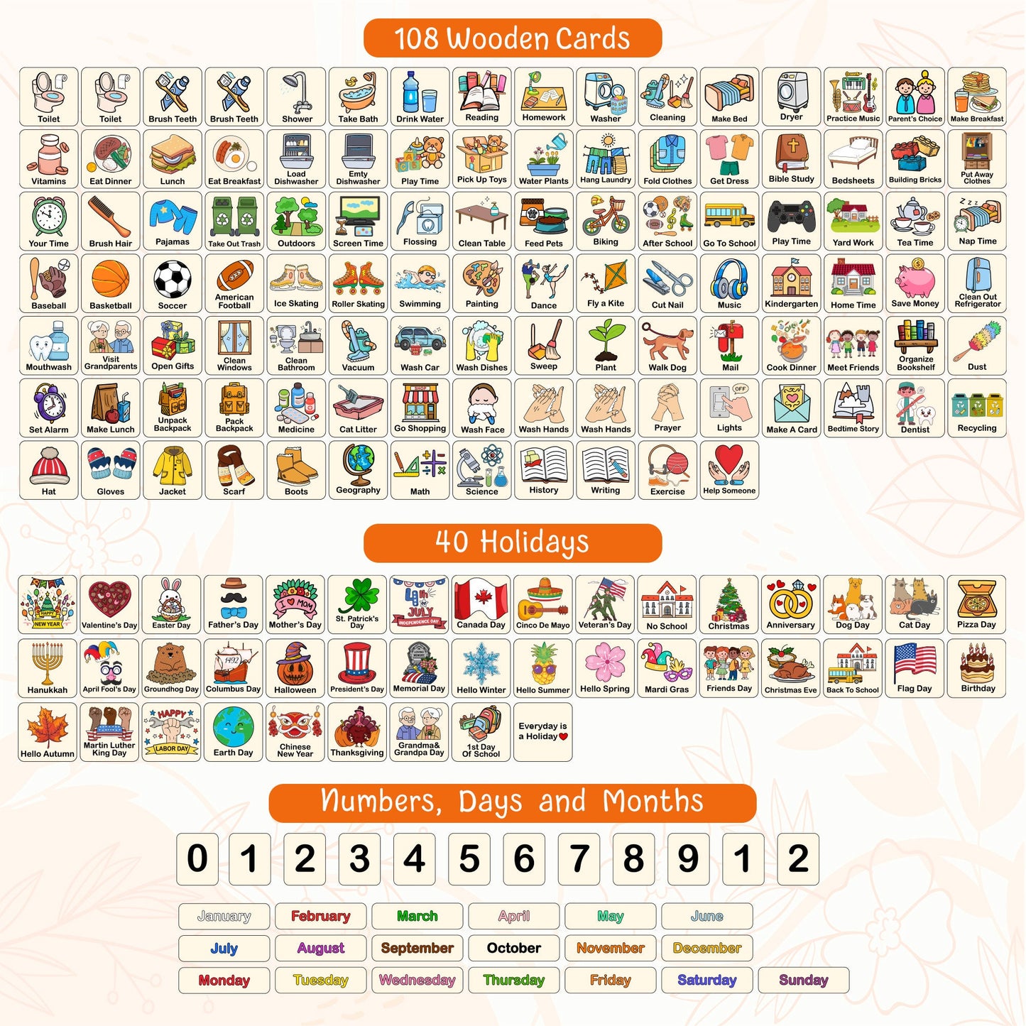 Montessori Kids Chore Chart: Daily Visual Schedule, Homeschool Planner