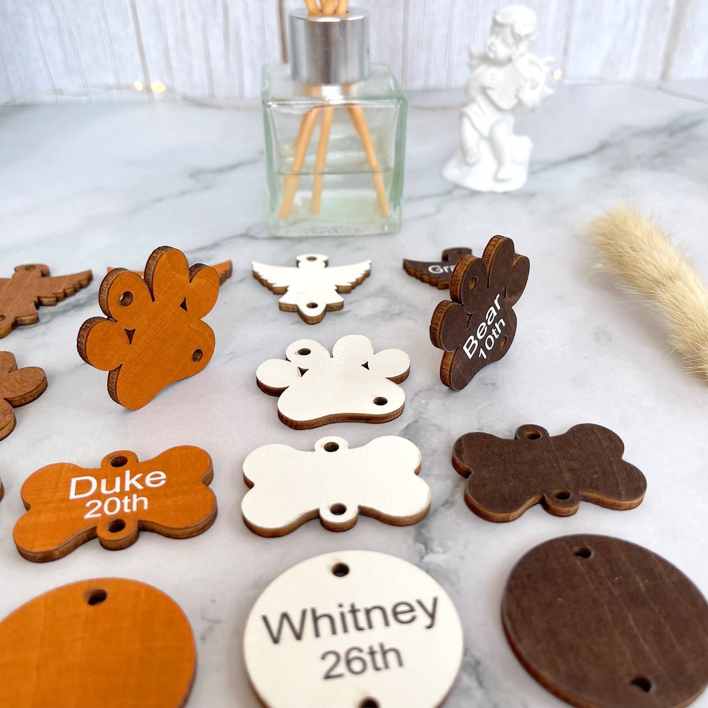 Personalized Birch Plywood Birthday Calendar Tags: Family Celebration Discs