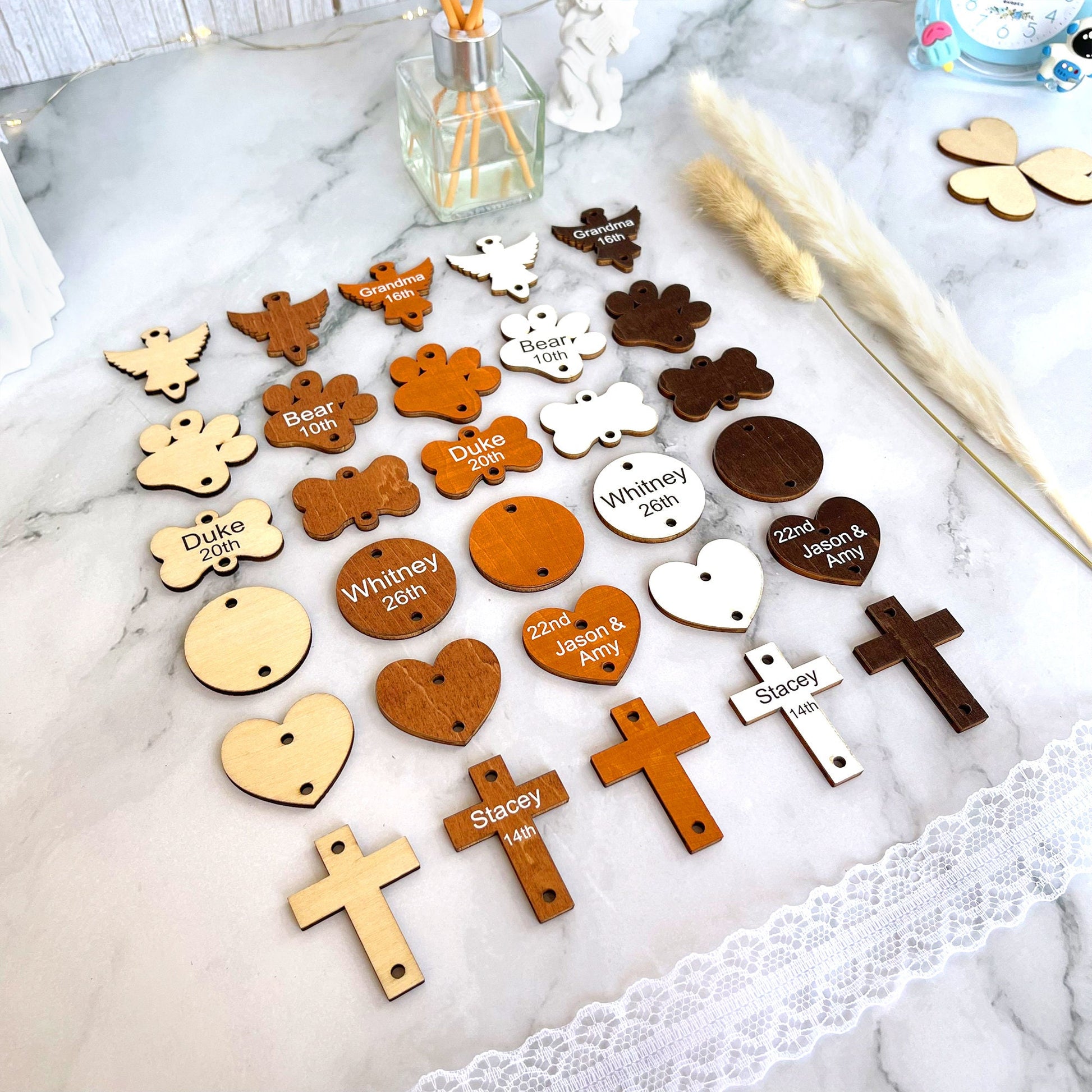 Personalized Birch Plywood Birthday Calendar Tags: Family Celebration Discs