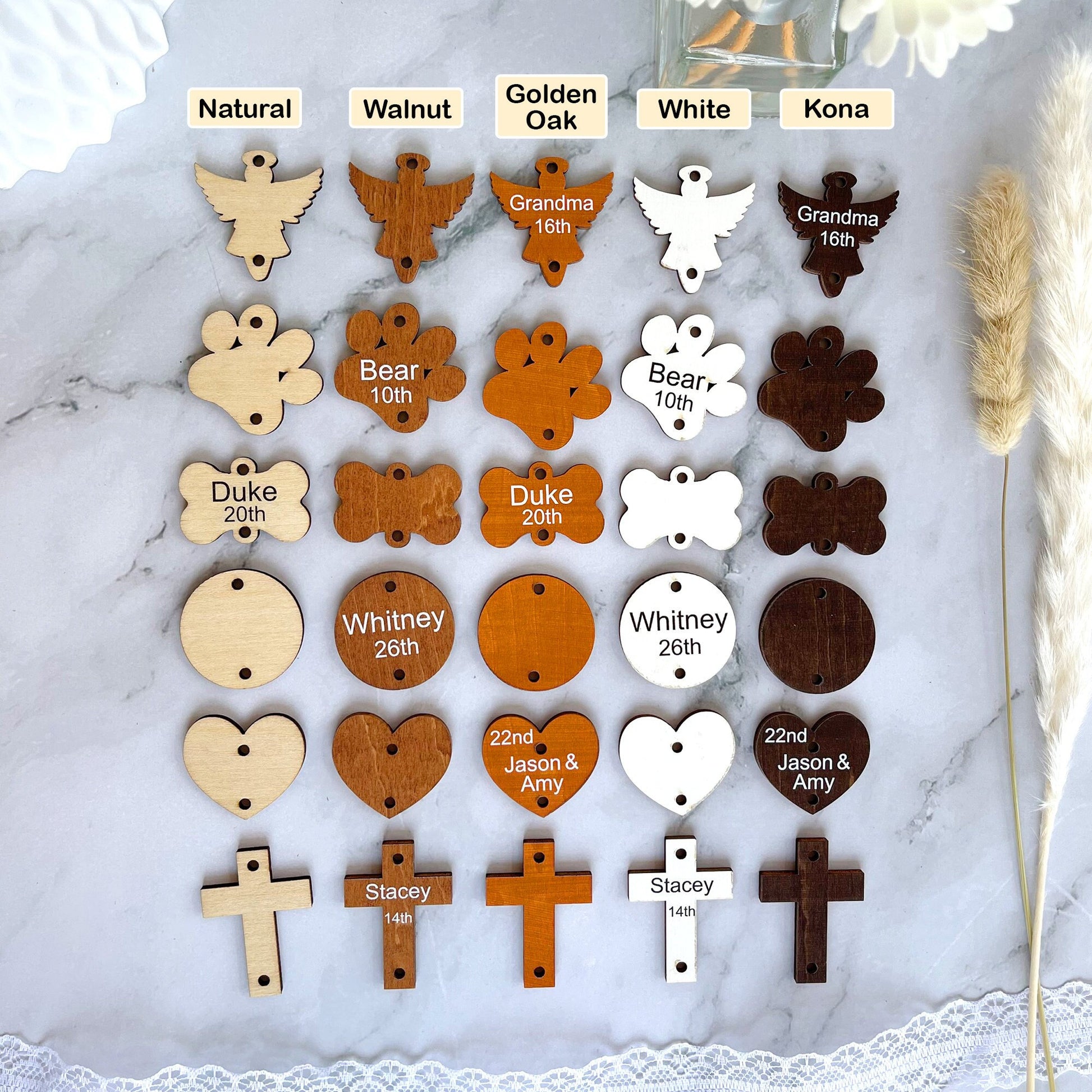 Personalized Birch Plywood Birthday Calendar Tags: Family Celebration Discs