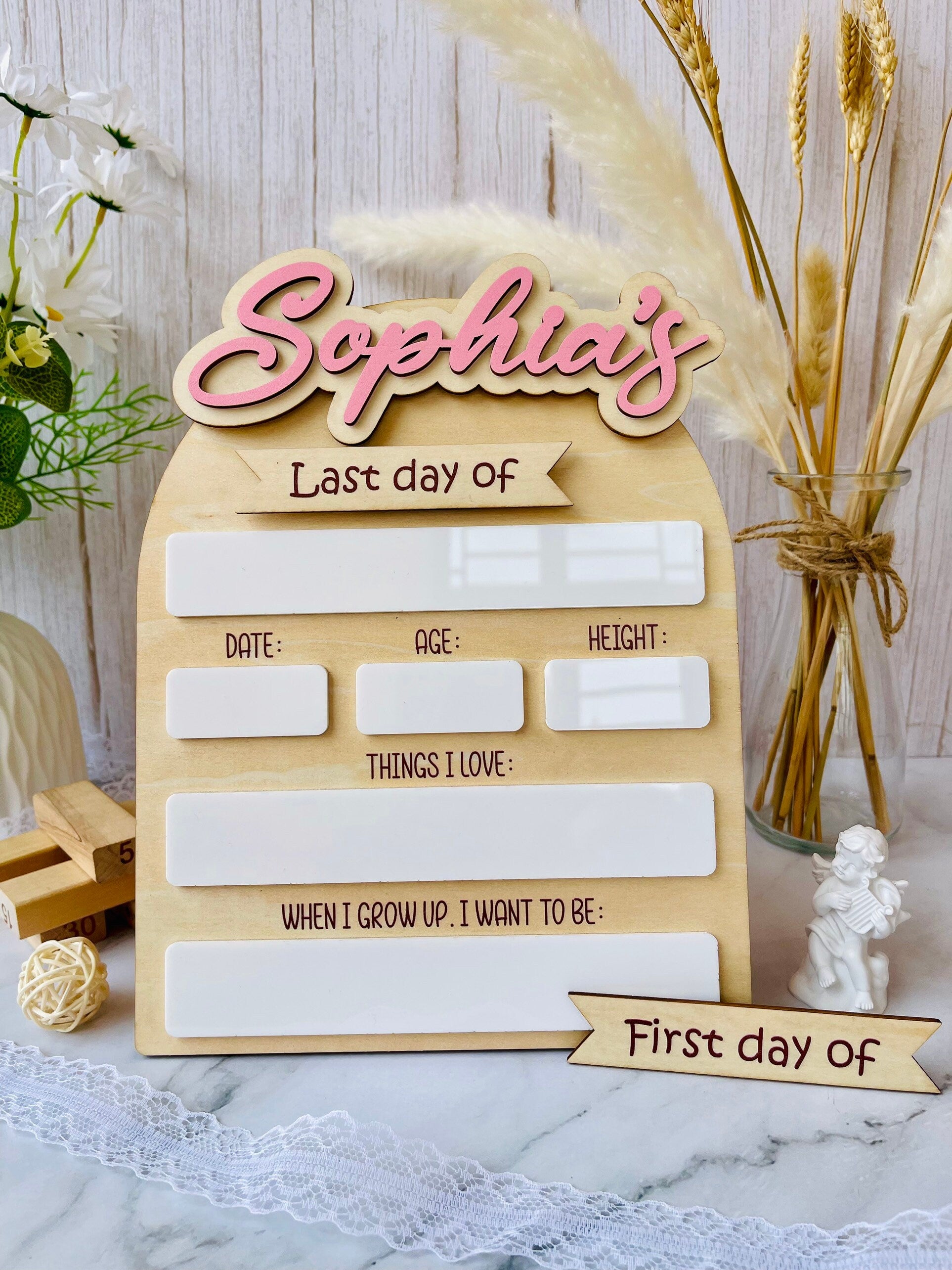 Personalized First Day of School Board: Reusable Dry Erase Sign