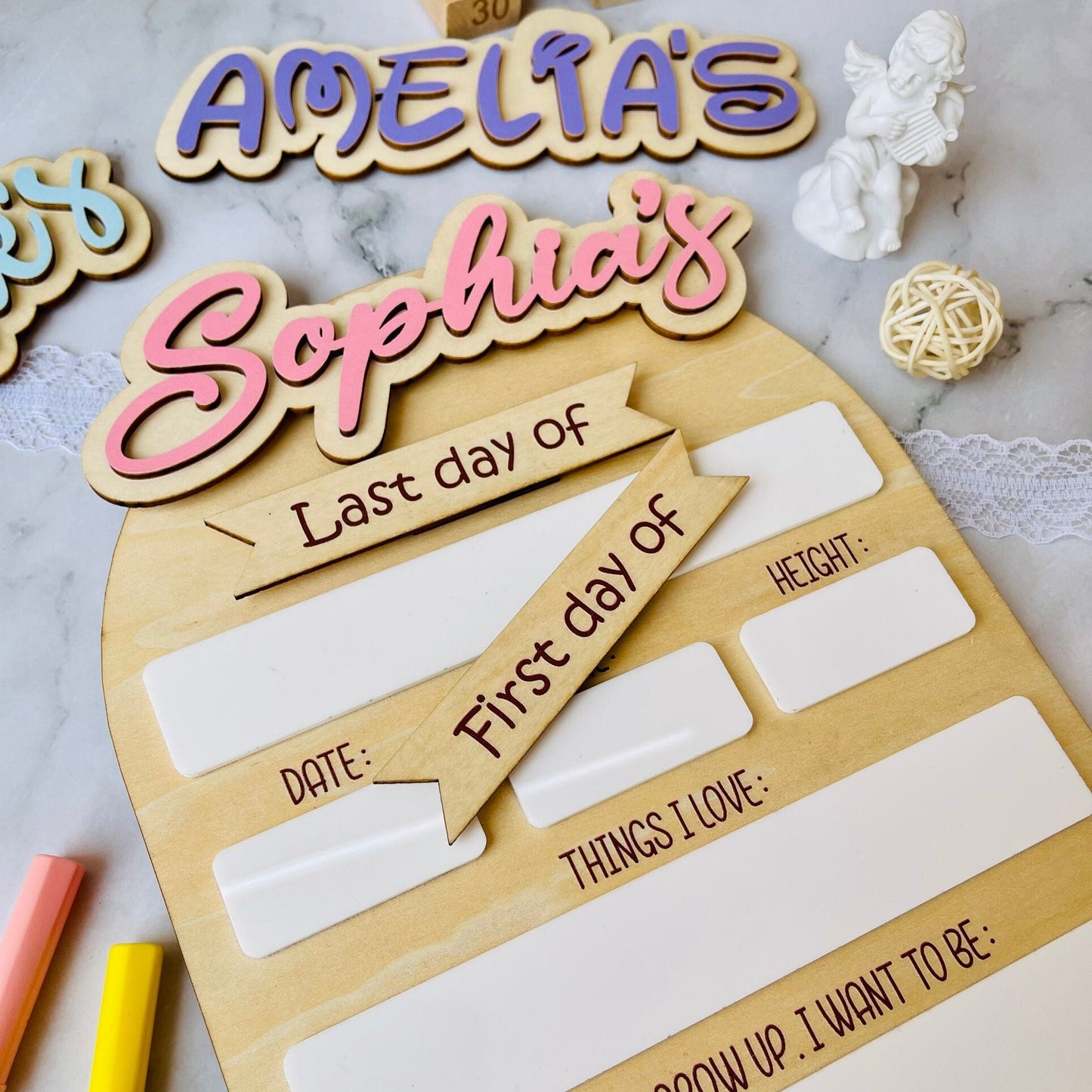 Personalized First Day of School Board: Reusable Dry Erase Sign