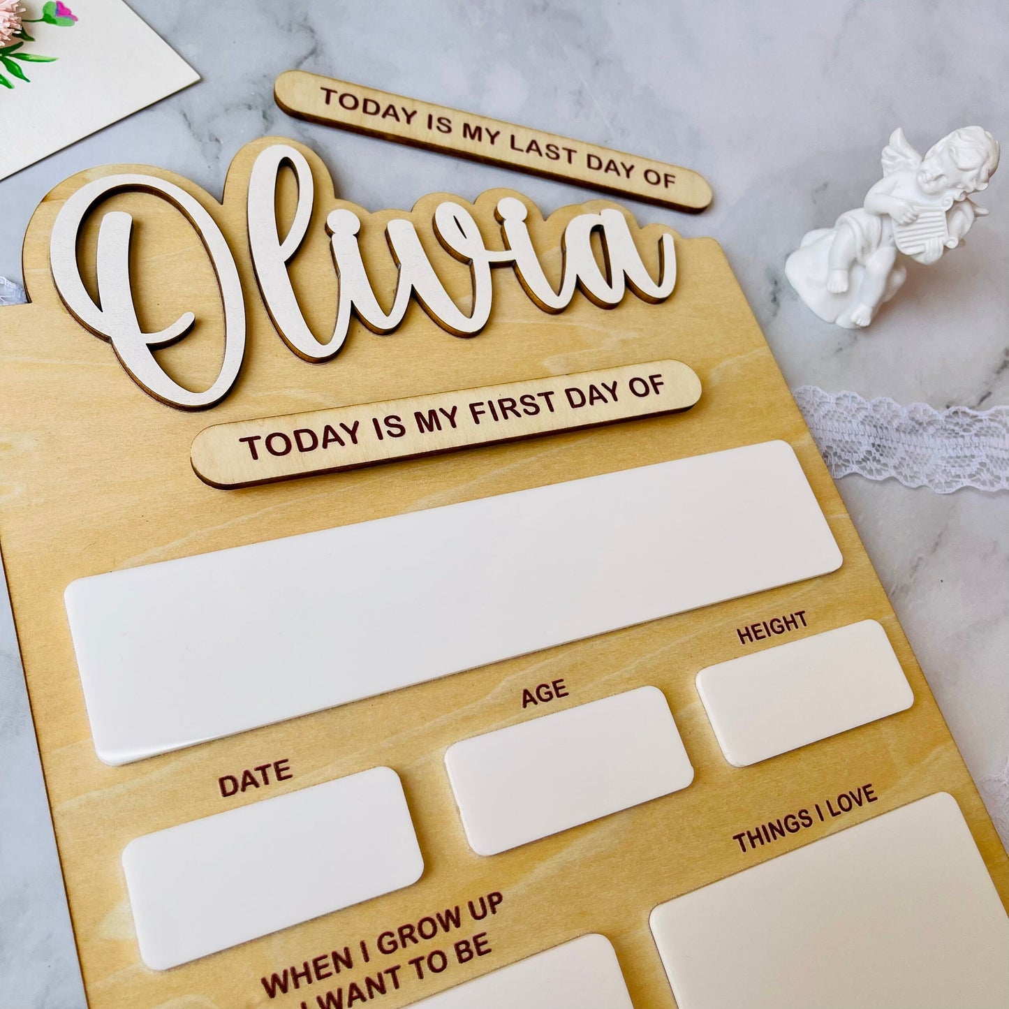 Personalized First Day of School Sign: Reusable Dry Erase Board