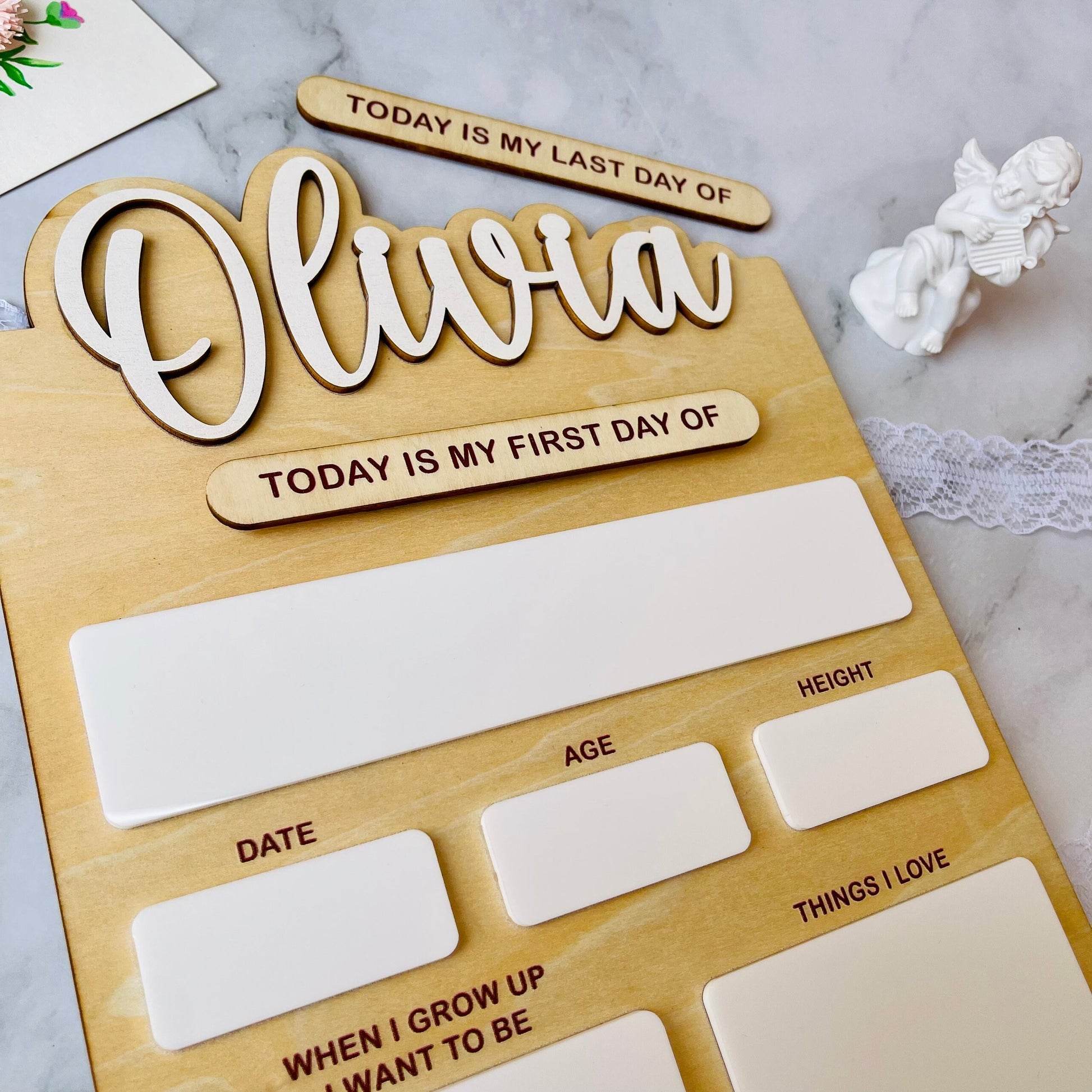 Personalized First Day of School Sign: Reusable Dry Erase Board