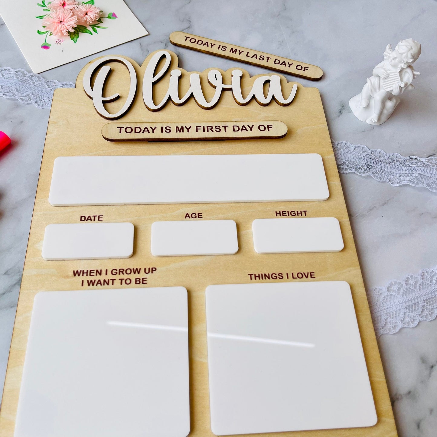 Personalized First Day of School Sign: Reusable Dry Erase Board