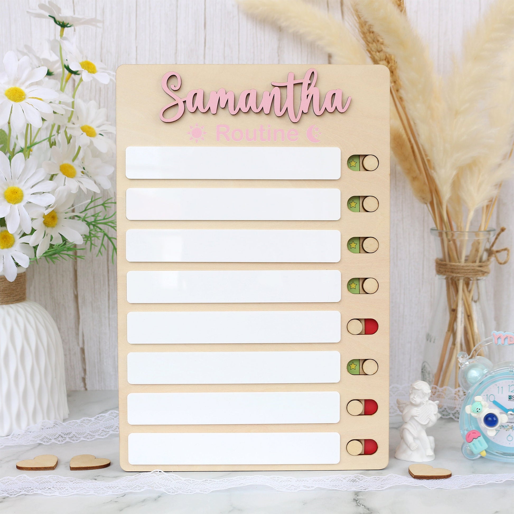 Personalized Kids Chore Chart: Sliding Daily Routine Checklist