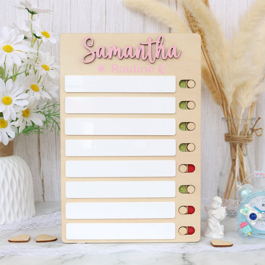 Personalized Kids Chore Chart: Sliding Daily Routine Checklist