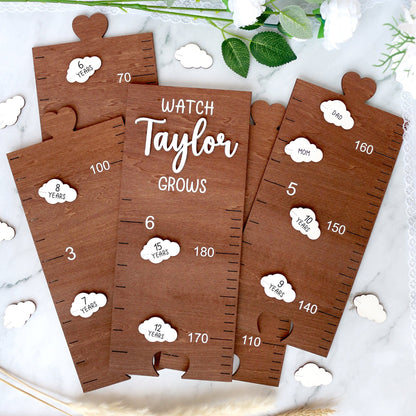 Personalized Wooden Growth Chart Markers: Milestone Keepsake