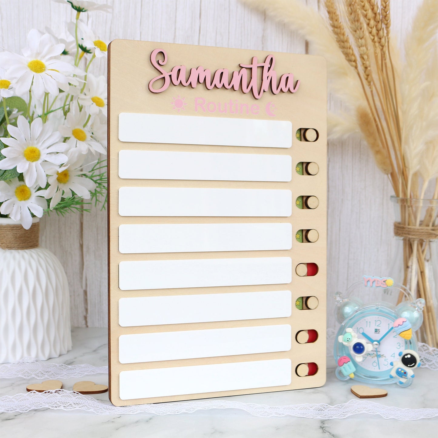 Personalized Kids Chore Chart: Sliding Daily Routine Checklist