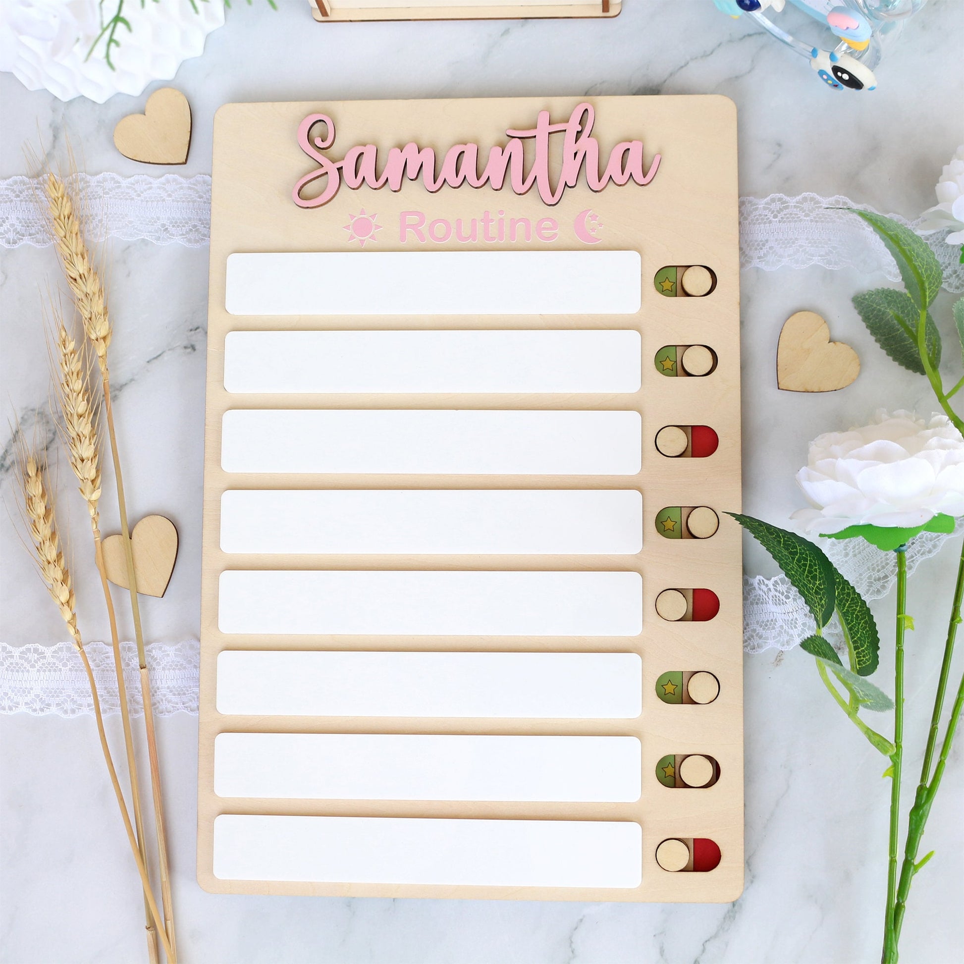 Personalized Kids Chore Chart: Sliding Daily Routine Checklist