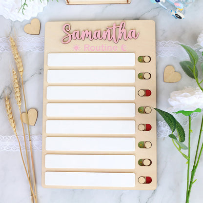 Personalized Kids Chore Chart: Sliding Daily Routine Checklist