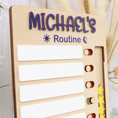 Personalized Kids Chore Chart: Sliding Checklist with Reward Stars