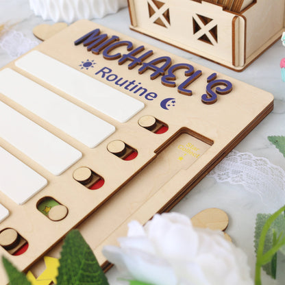 Personalized Kids Chore Chart: Sliding Checklist with Reward Stars