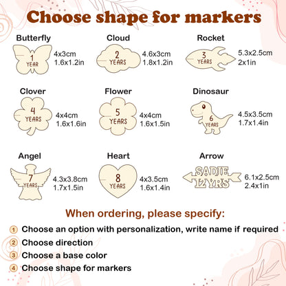 Personalized Growth Chart Markers: Wooden Height Milestone Markers