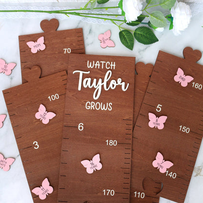 Personalized Growth Chart Markers: Wooden Height Milestone Markers