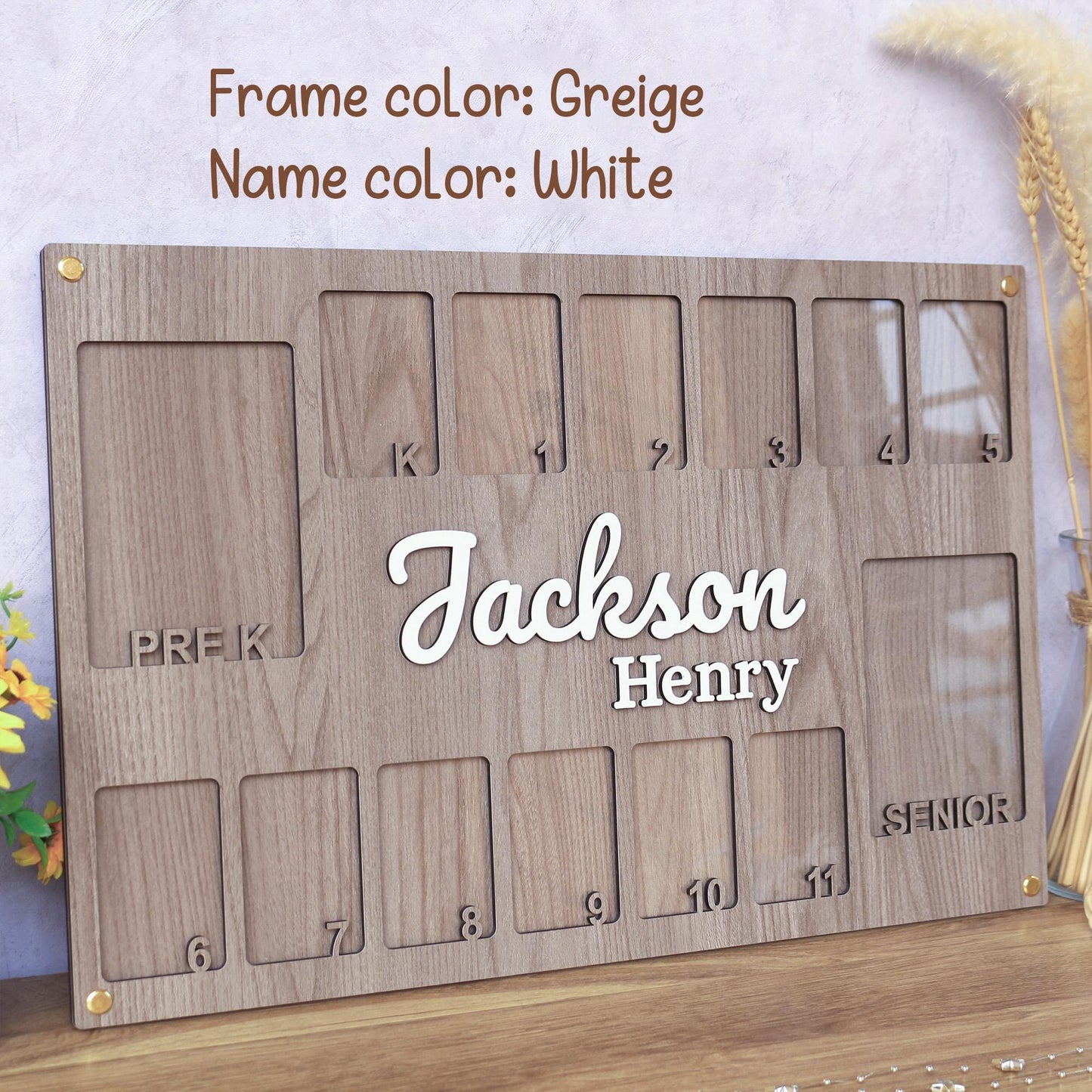 Personalized School Years Photo Frame: Pre-K to Senior Picture Keepsake