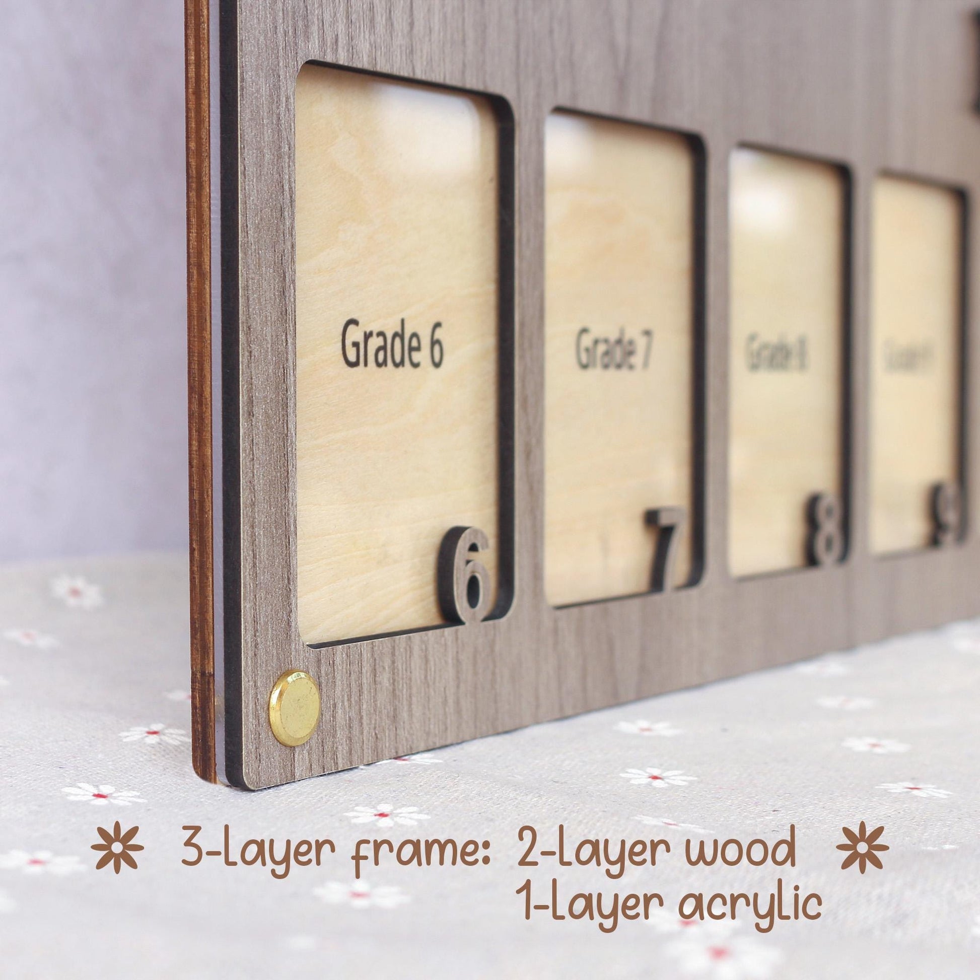 Personalized School Years Photo Frame: Pre-K to Senior Picture Keepsake