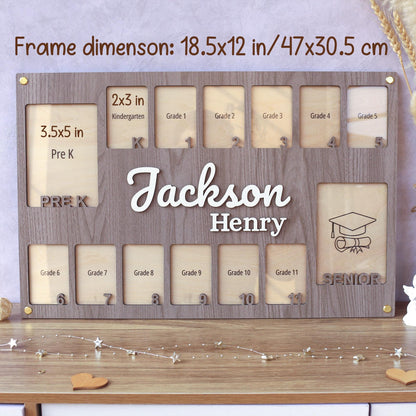 Personalized School Years Photo Frame: Pre-K to Senior Picture Keepsake