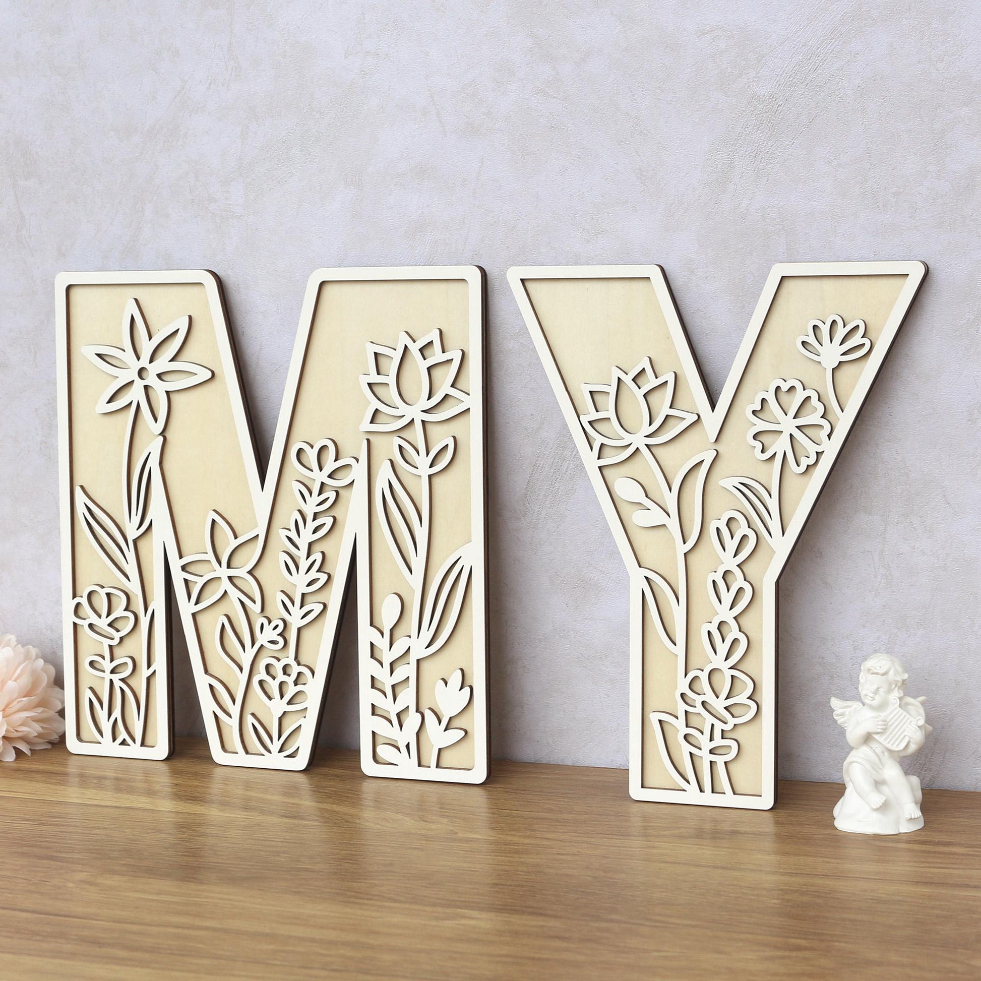 Wildflower Wooden Name Sign: 3D Floral Nursery Decor Letters
