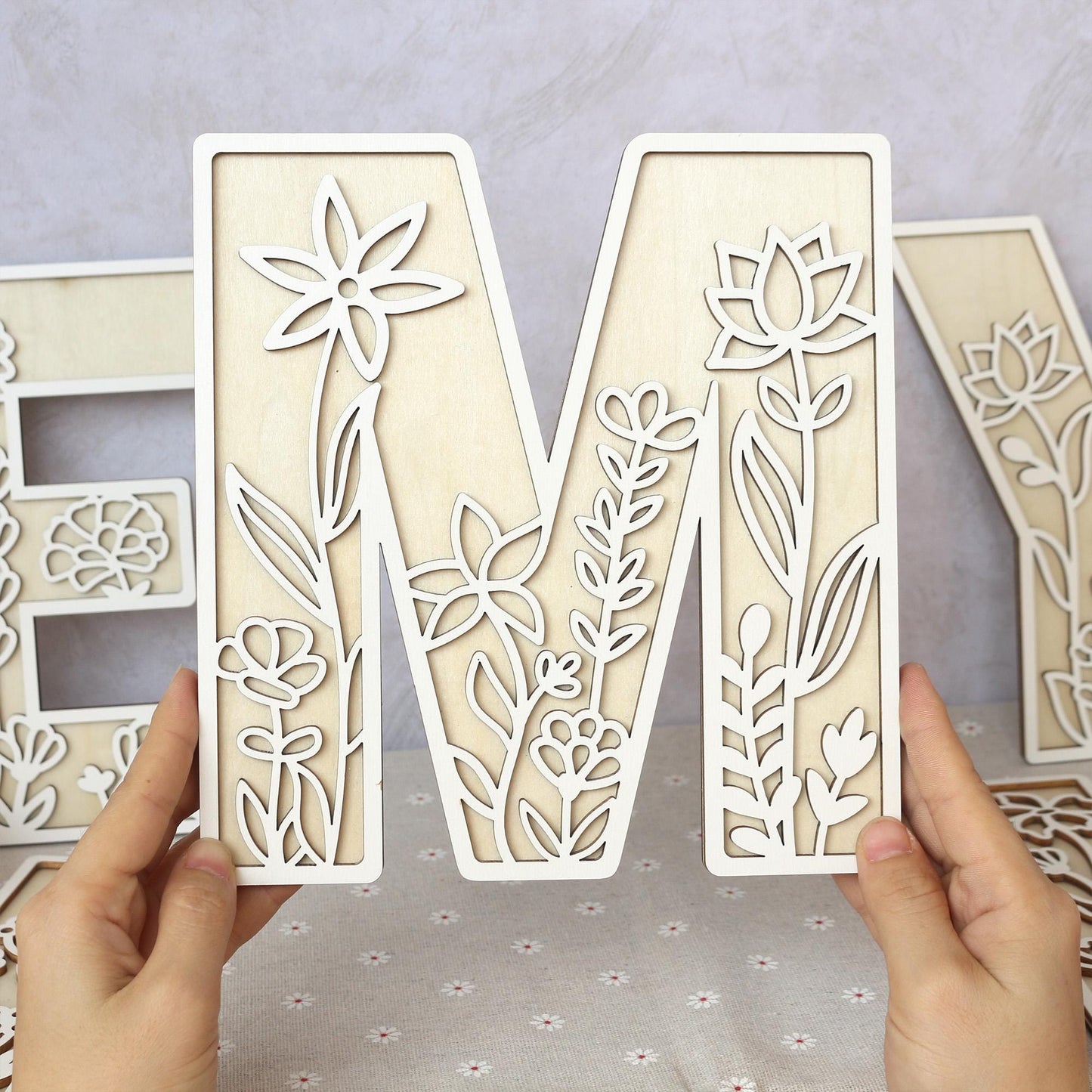 Wildflower Wooden Name Sign: 3D Floral Nursery Decor Letters