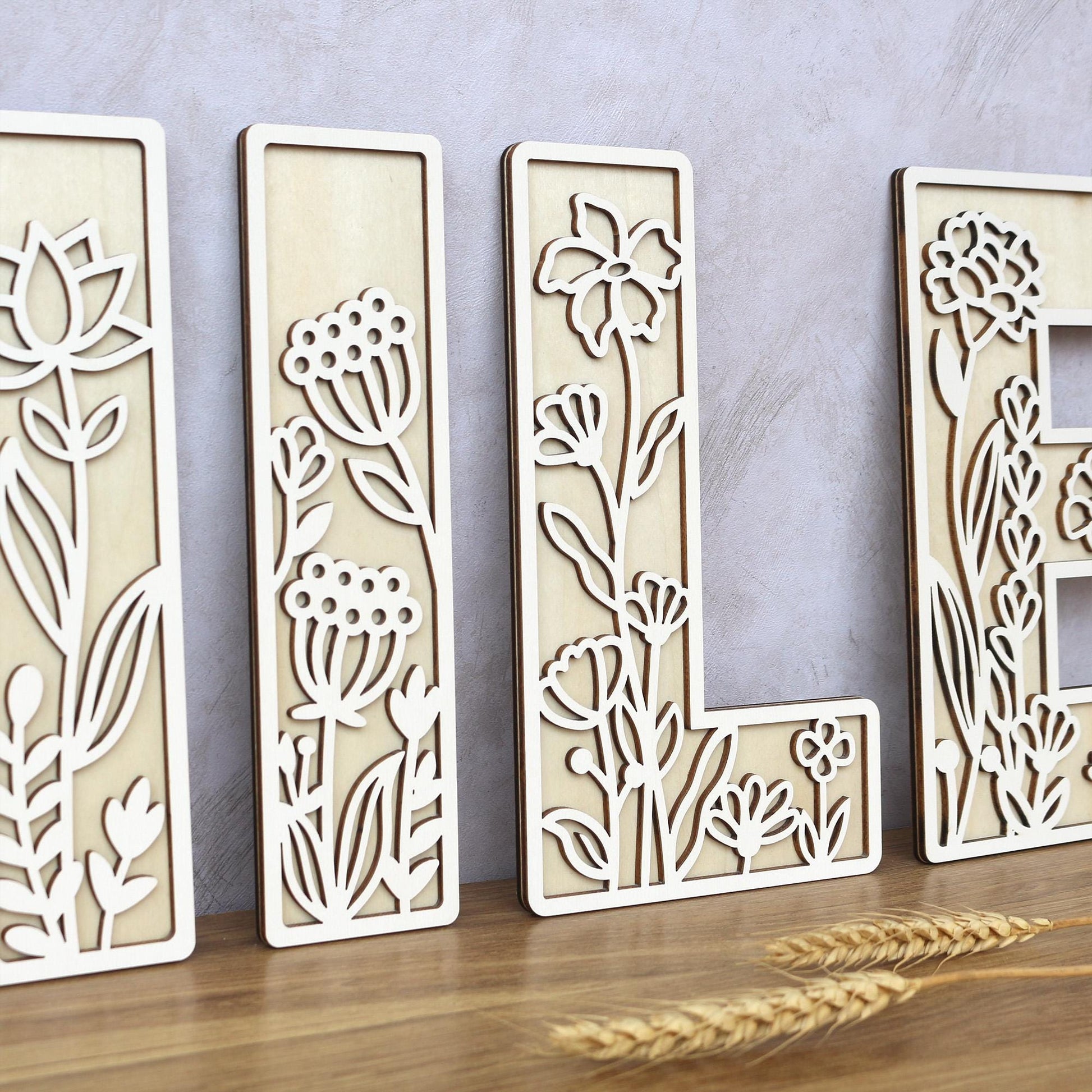 Wildflower Wooden Name Sign: 3D Floral Nursery Decor Letters