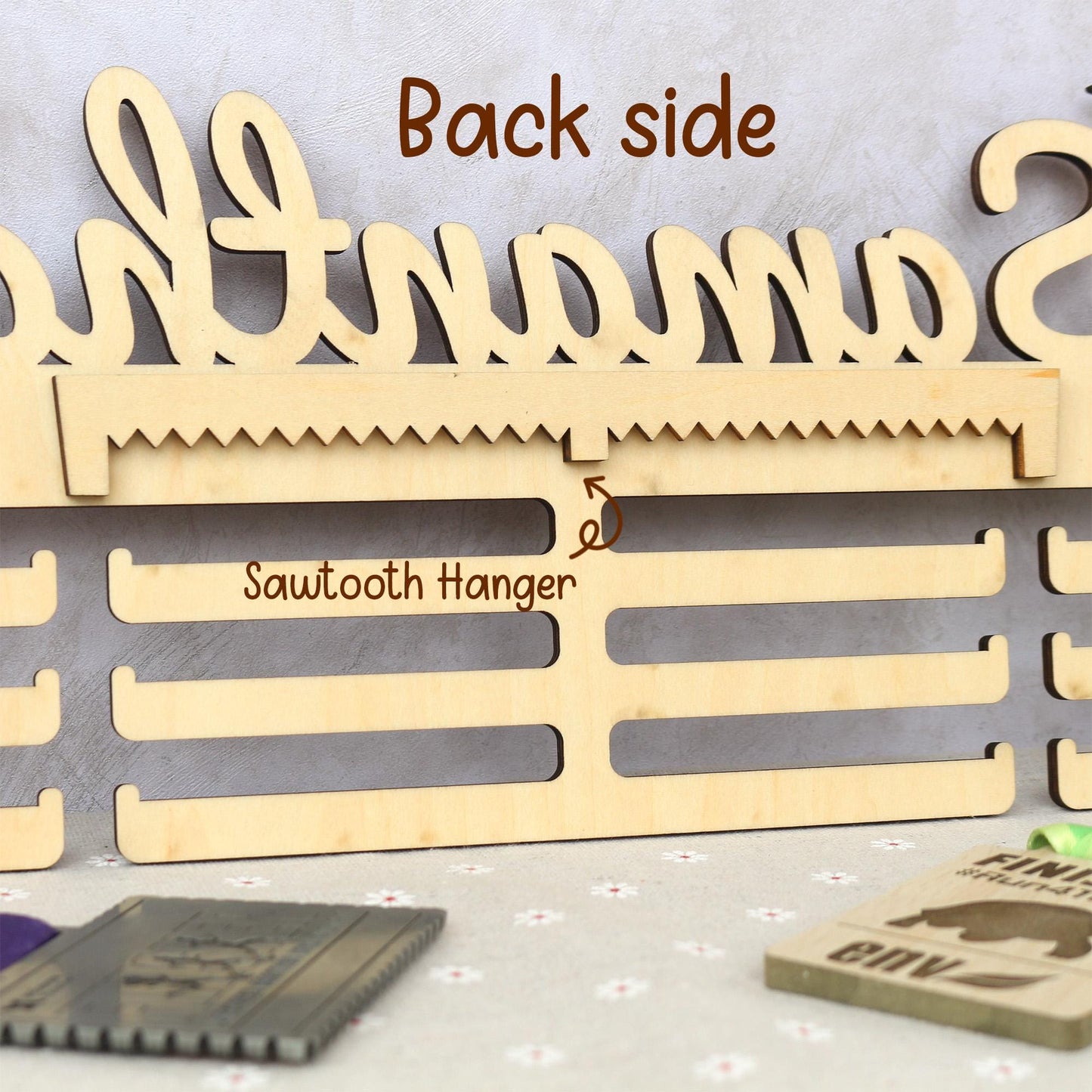 Personalized Gymnastics Medal Hanger: Wooden Bedroom Wall Art