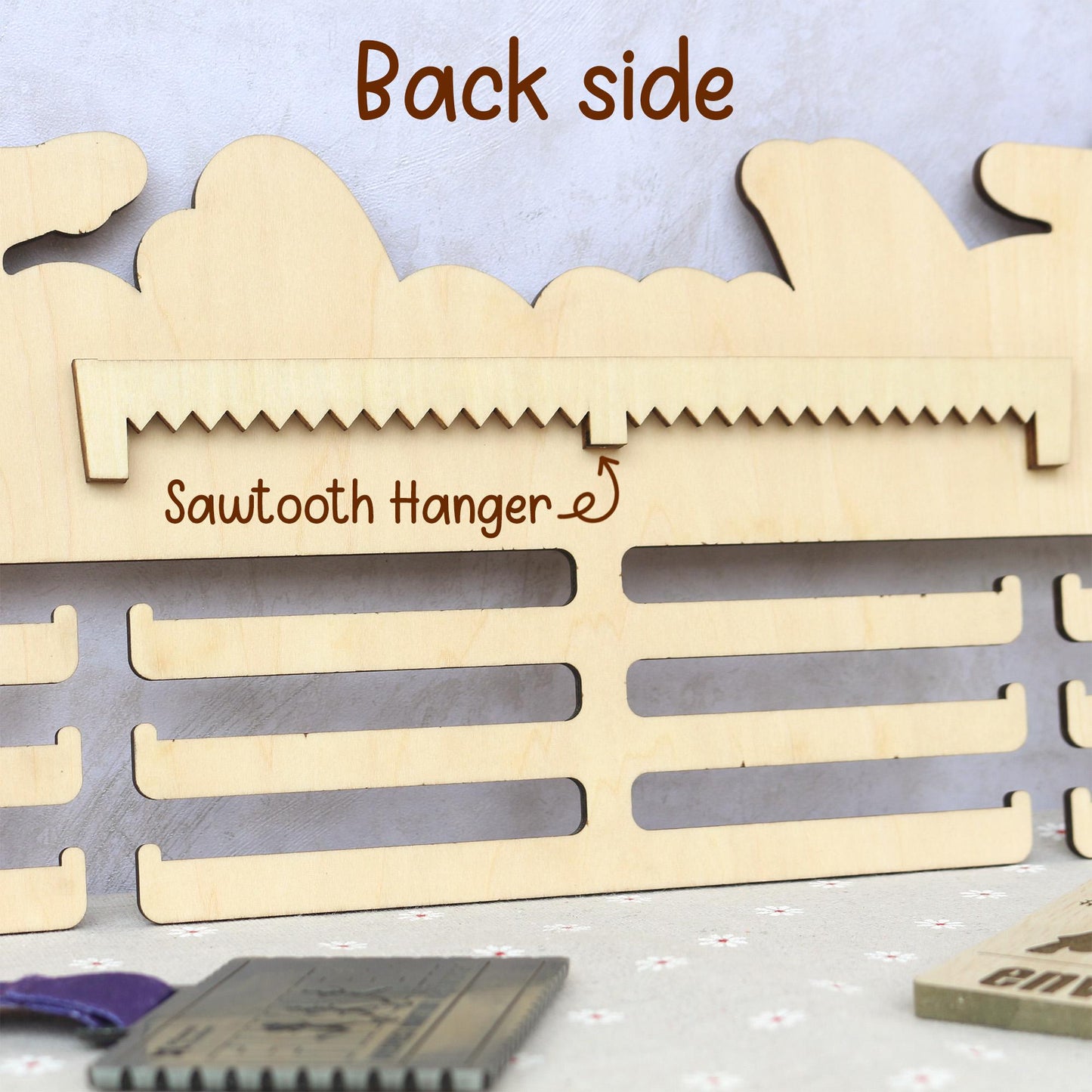Personalized Gymnastics Medal Holder: Custom Name Wooden Display