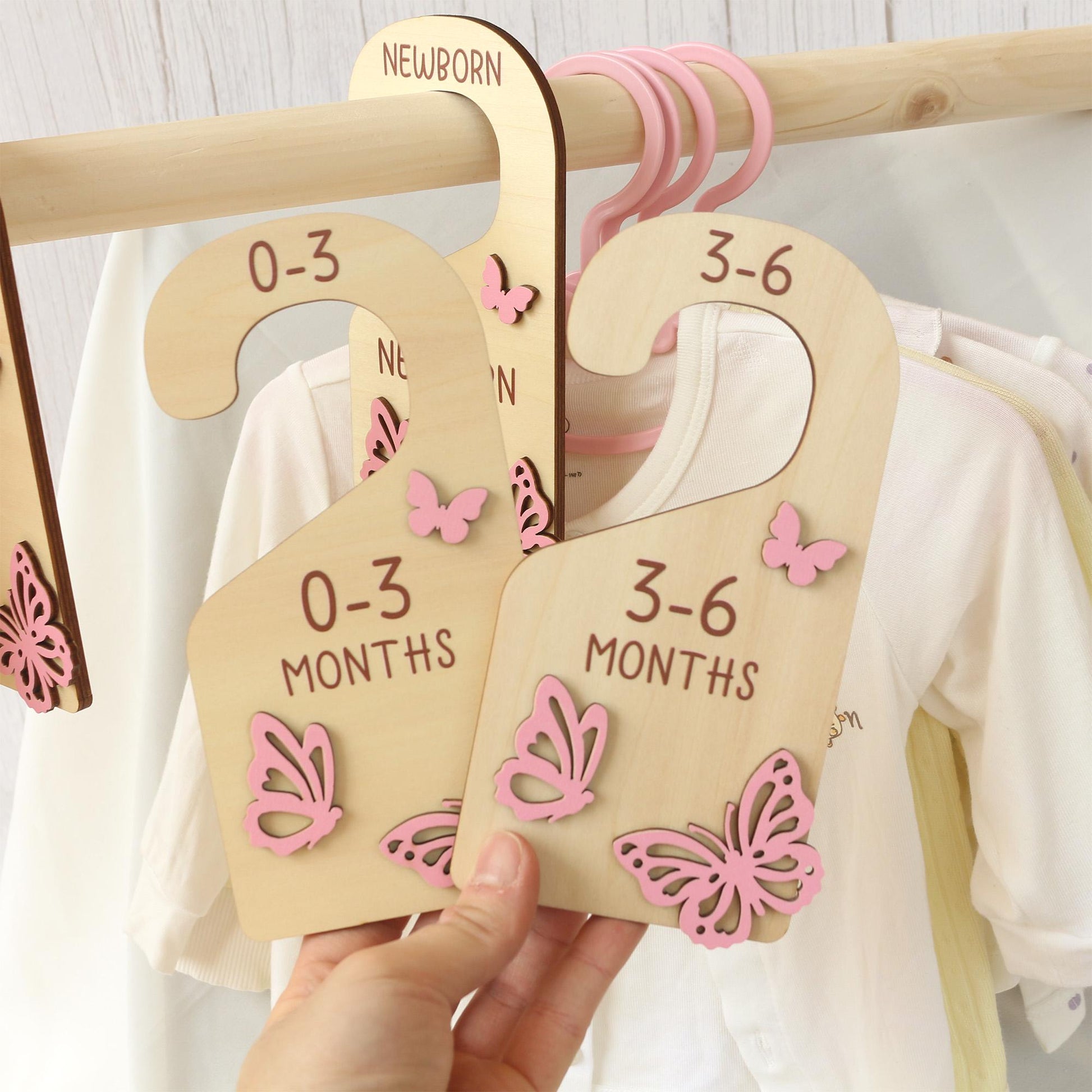 Butterfly Baby Closet Dividers: Wooden Nursery Organizer