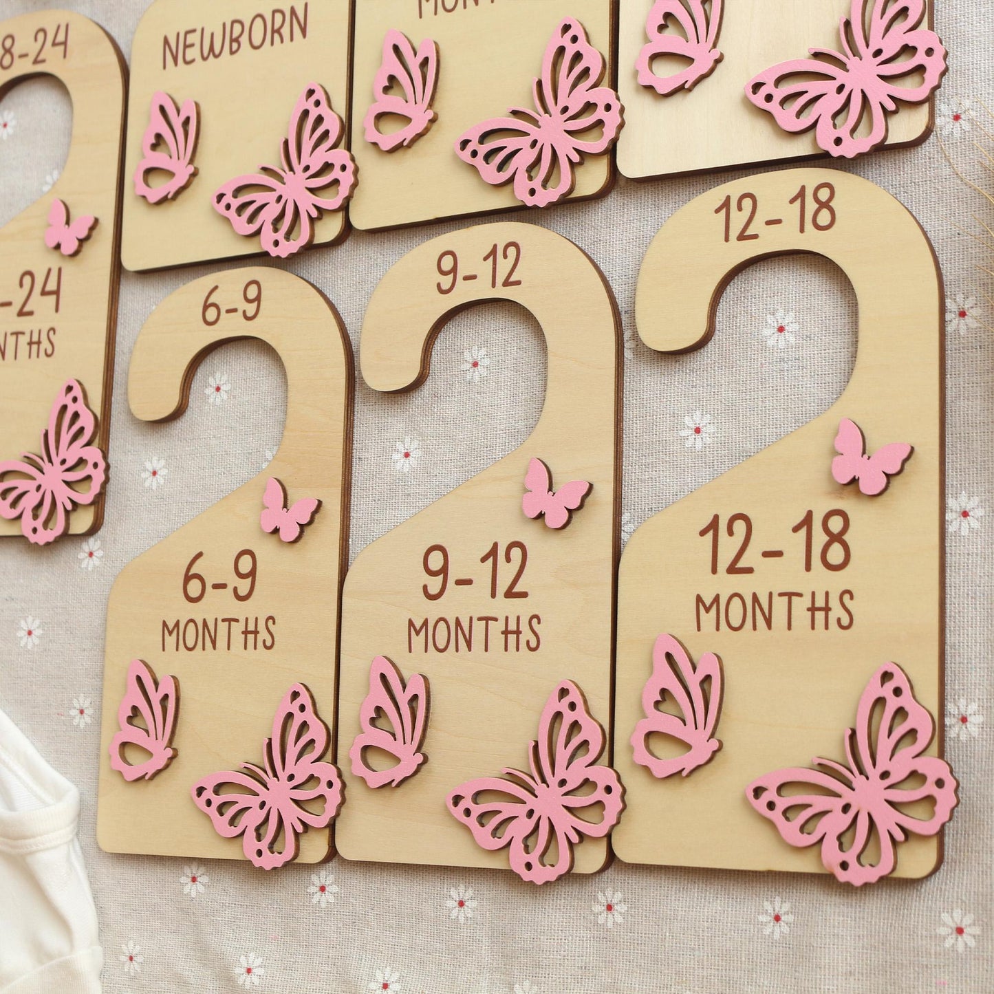 Butterfly Baby Closet Dividers: Wooden Nursery Organizer