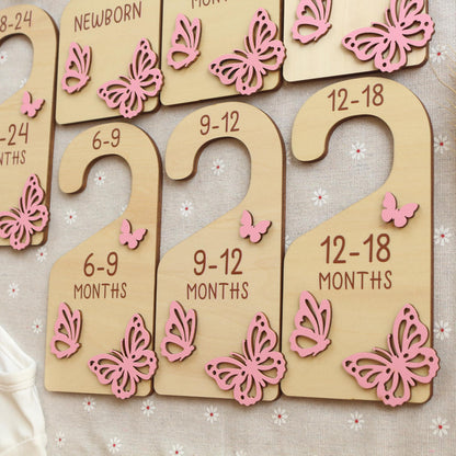 Butterfly Baby Closet Dividers: Wooden Nursery Organizer