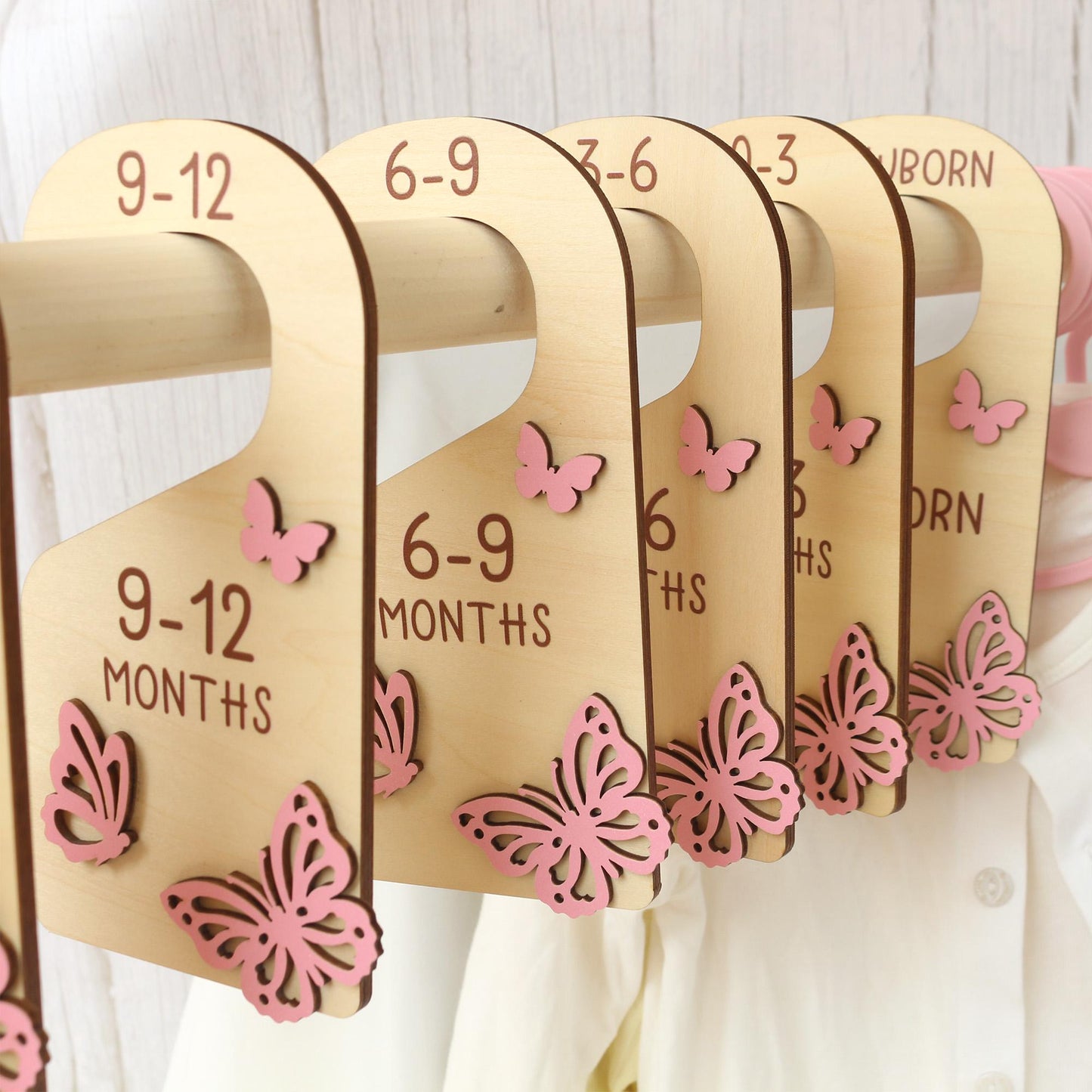 Butterfly Baby Closet Dividers: Wooden Nursery Organizer