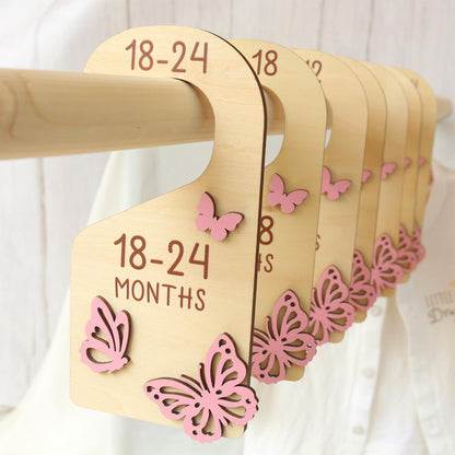 Butterfly Baby Closet Dividers: Wooden Nursery Organizer