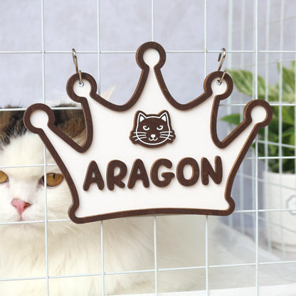 Wooden Dog Name Sign – Personalized Pet Name Plaque for Pet House, Room, Crate, Kennel, or Feeding Area – Cat Name Tag – Dog House Sign