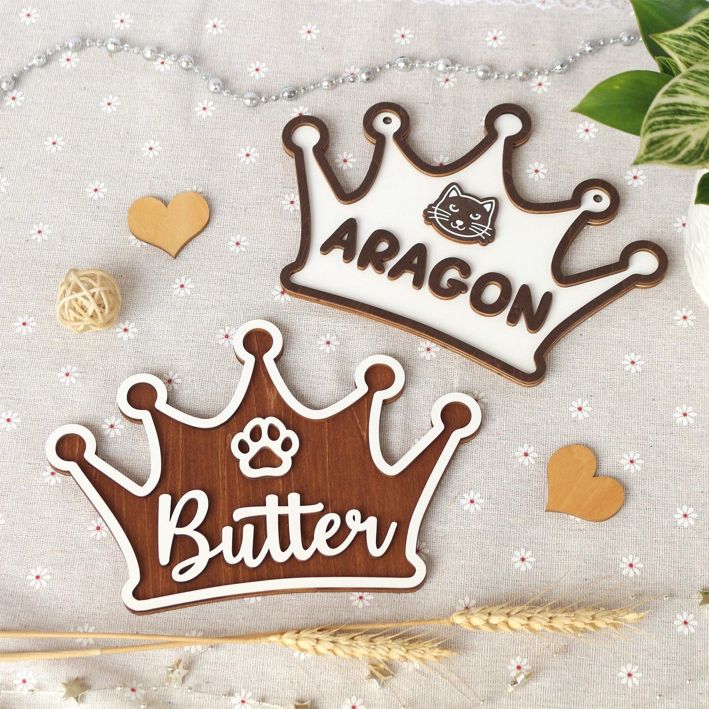 Wooden Dog Name Sign – Personalized Pet Name Plaque for Pet House, Room, Crate, Kennel, or Feeding Area – Cat Name Tag – Dog House Sign