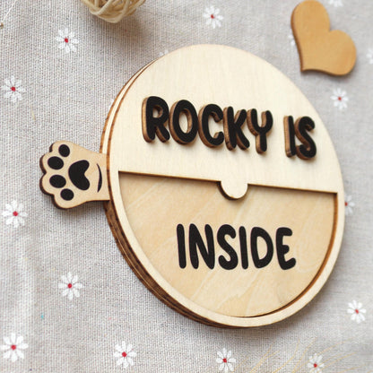 Personalized Cat Magnet: Wood Pet Reminder Sign