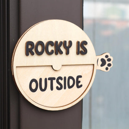 Personalized Cat Magnet: Wood Pet Reminder Sign