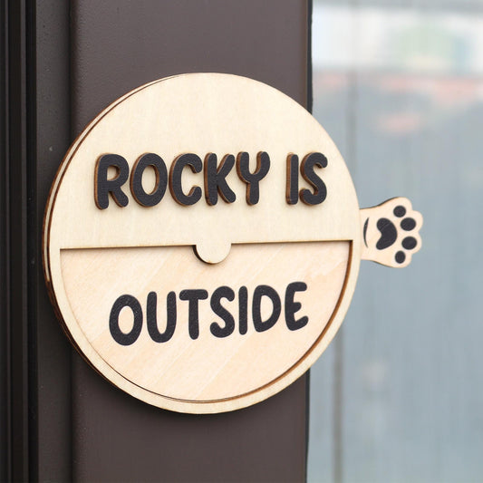Personalized Cat Magnet: Wood Pet Reminder Sign