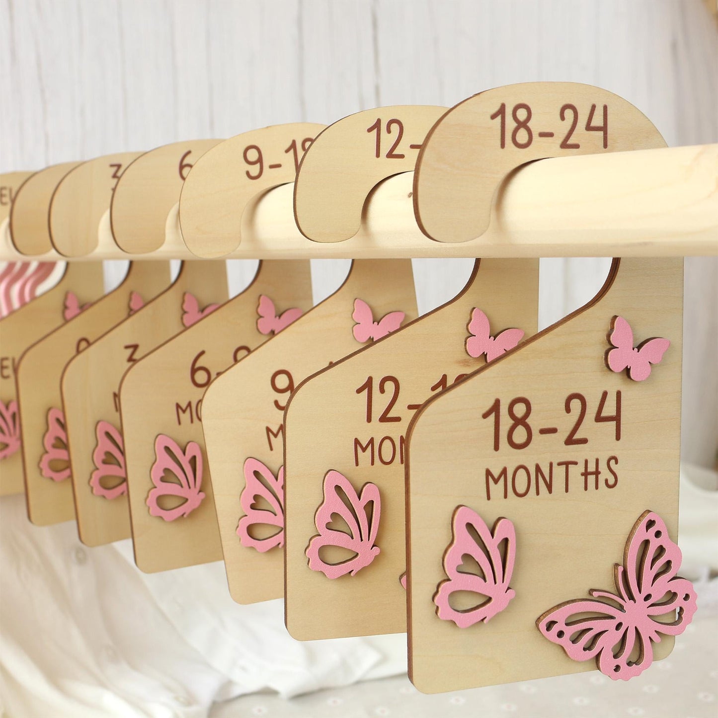Butterfly Baby Closet Dividers: Wooden Nursery Organizer