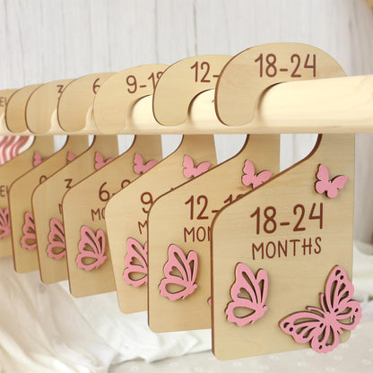 Butterfly Baby Closet Dividers: Wooden Nursery Organizer
