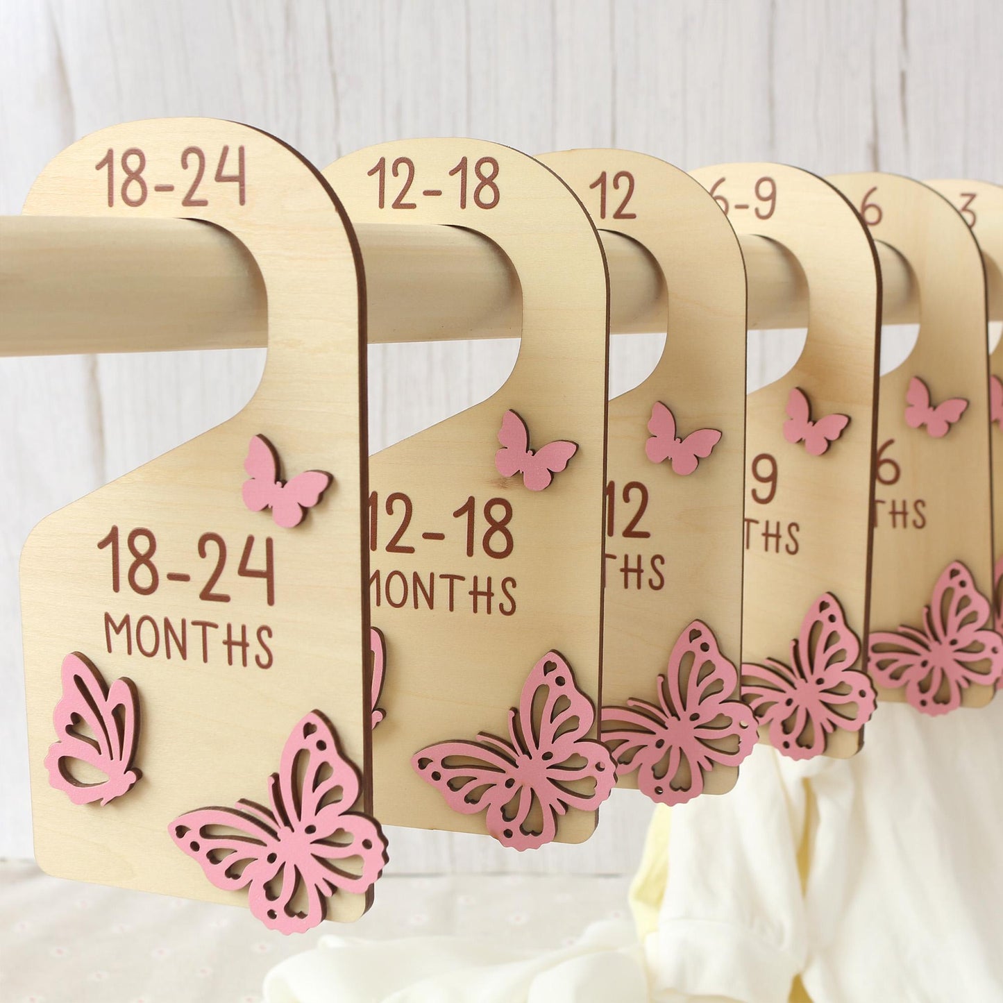 Butterfly Baby Closet Dividers: Wooden Nursery Organizer