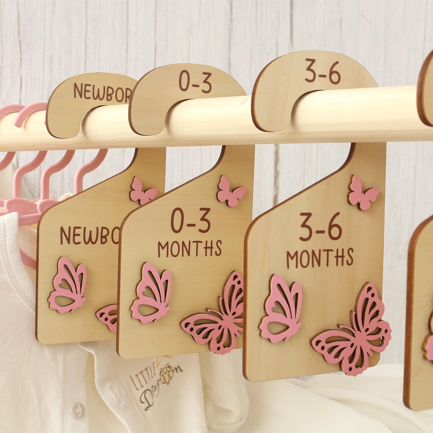 Butterfly Baby Closet Dividers: Wooden Nursery Organizer