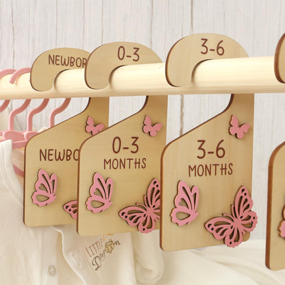 Butterfly Baby Closet Dividers: Wooden Nursery Organizer
