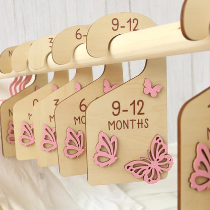 Butterfly Baby Closet Dividers: Wooden Nursery Organizer