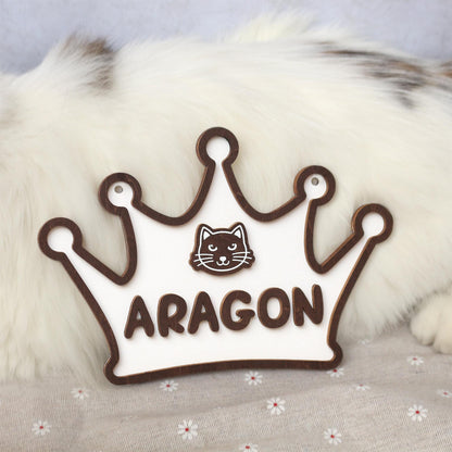 Wooden Dog Name Sign – Personalized Pet Name Plaque for Pet House, Room, Crate, Kennel, or Feeding Area – Cat Name Tag – Dog House Sign