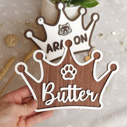 Wooden Dog Name Sign – Personalized Pet Name Plaque for Pet House, Room, Crate, Kennel, or Feeding Area – Cat Name Tag – Dog House Sign