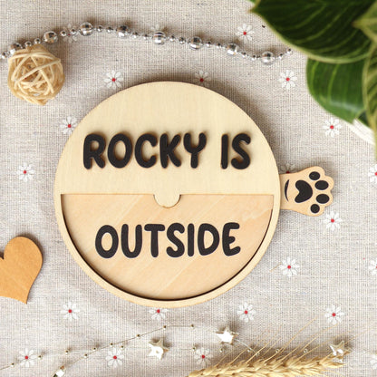 Personalized Cat Magnet: Wood Pet Reminder Sign
