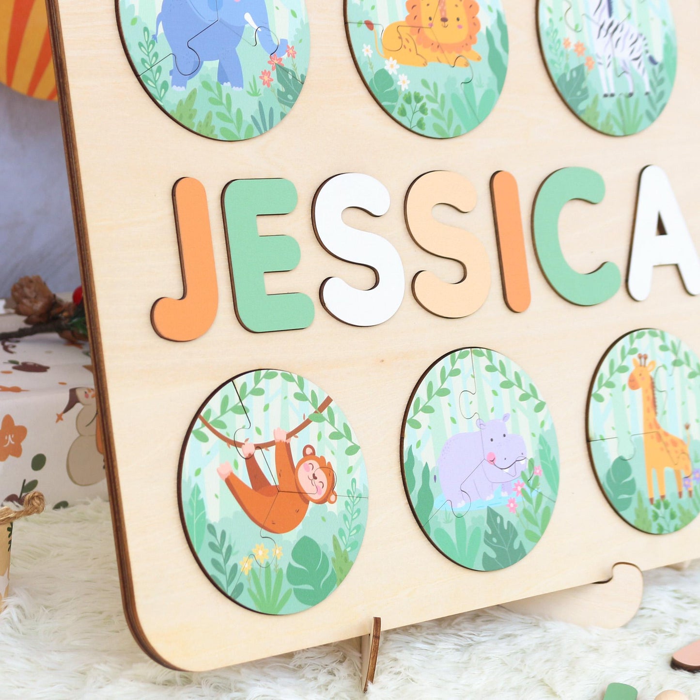 Personalized Name Puzzle: Montessori Toy, Nursery Decor