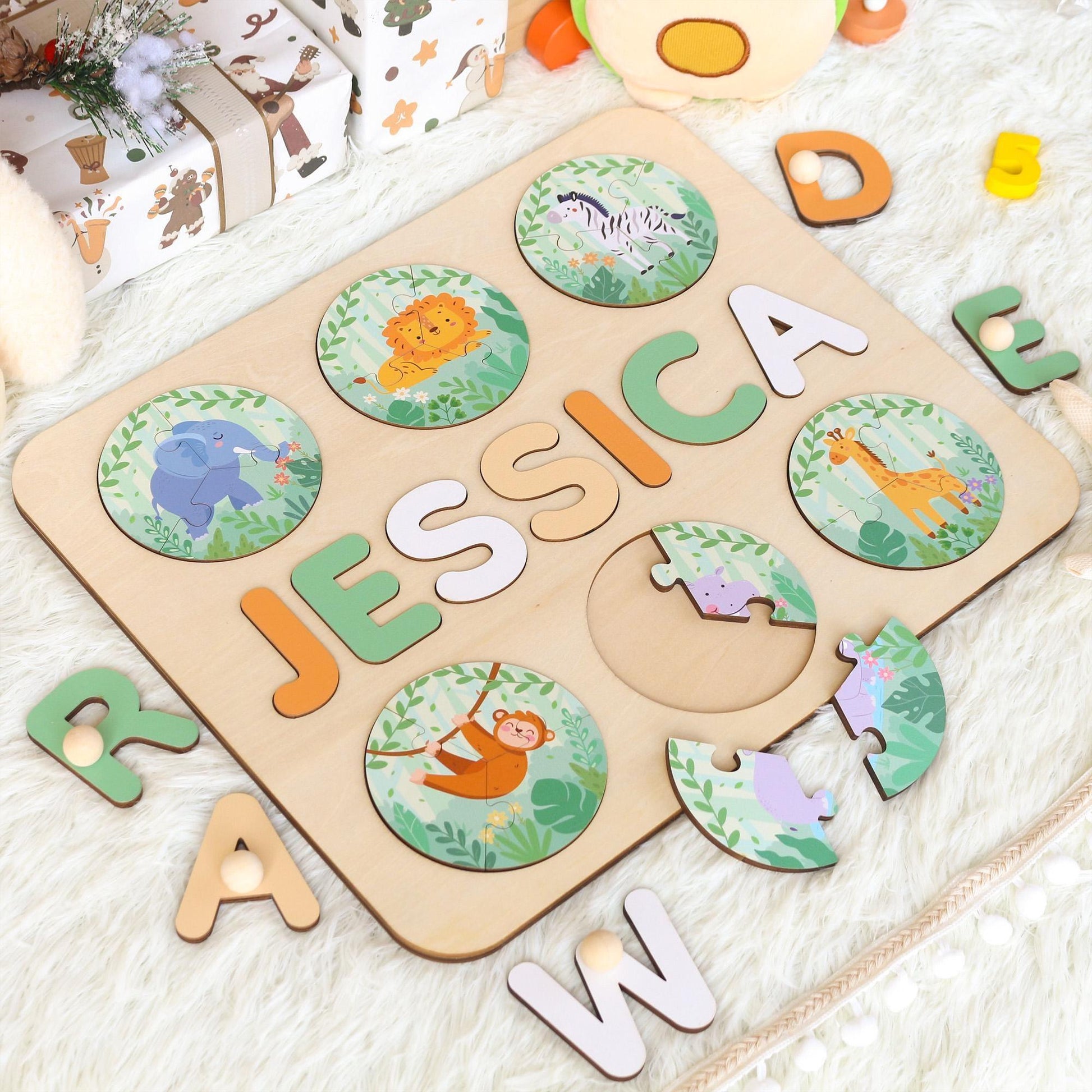 Personalized Name Puzzle: Montessori Toy, Nursery Decor