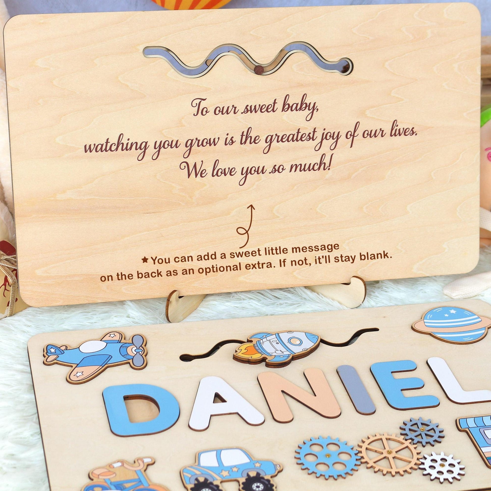 Montessori Busy Board | Personalized Birthday Gift | 1st Birthday Baby Girl Gifts Puzzle Sensory Wooden Toys First Christmas Gift for Kids